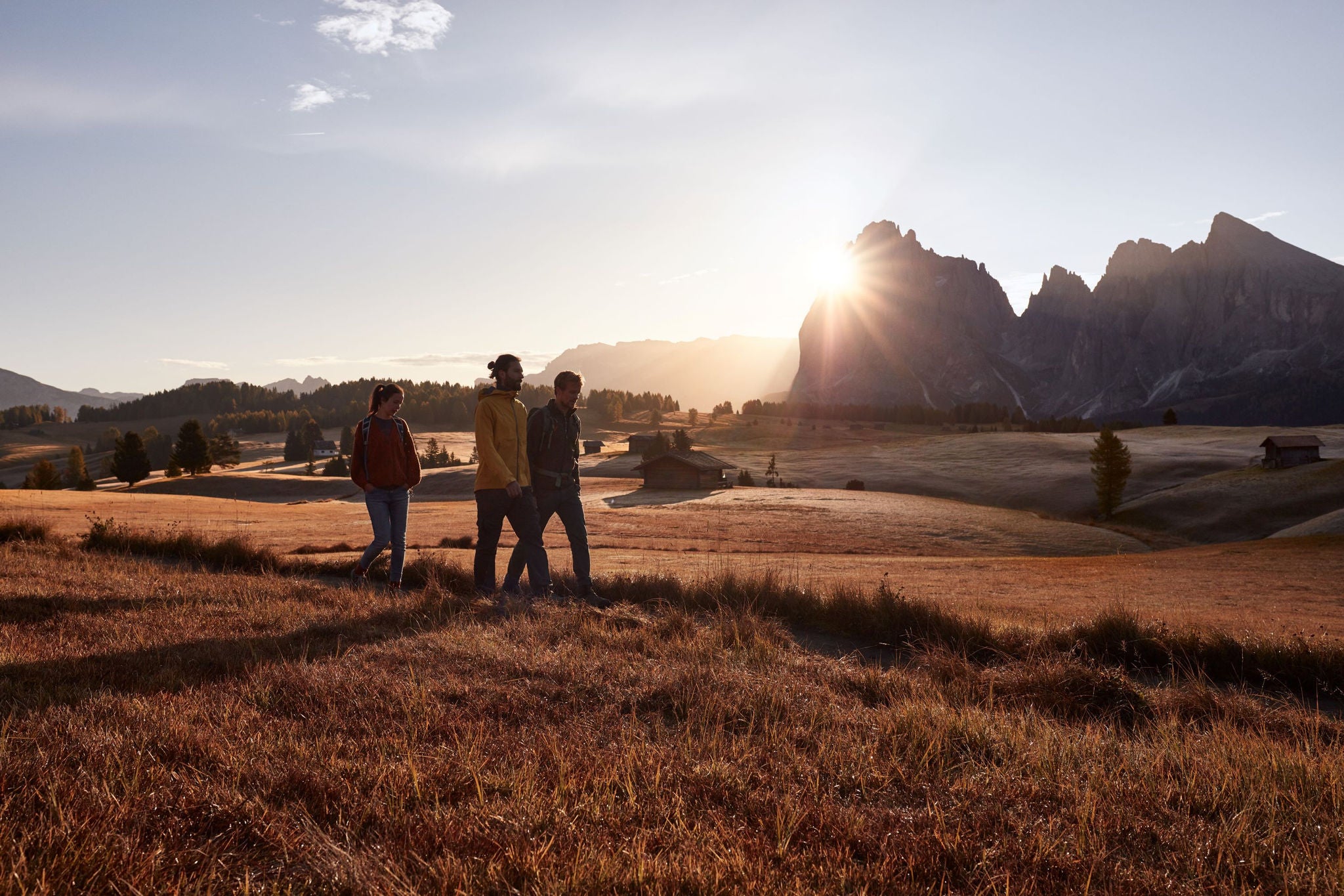 Wandern im Herbst auf der Seiser Alm