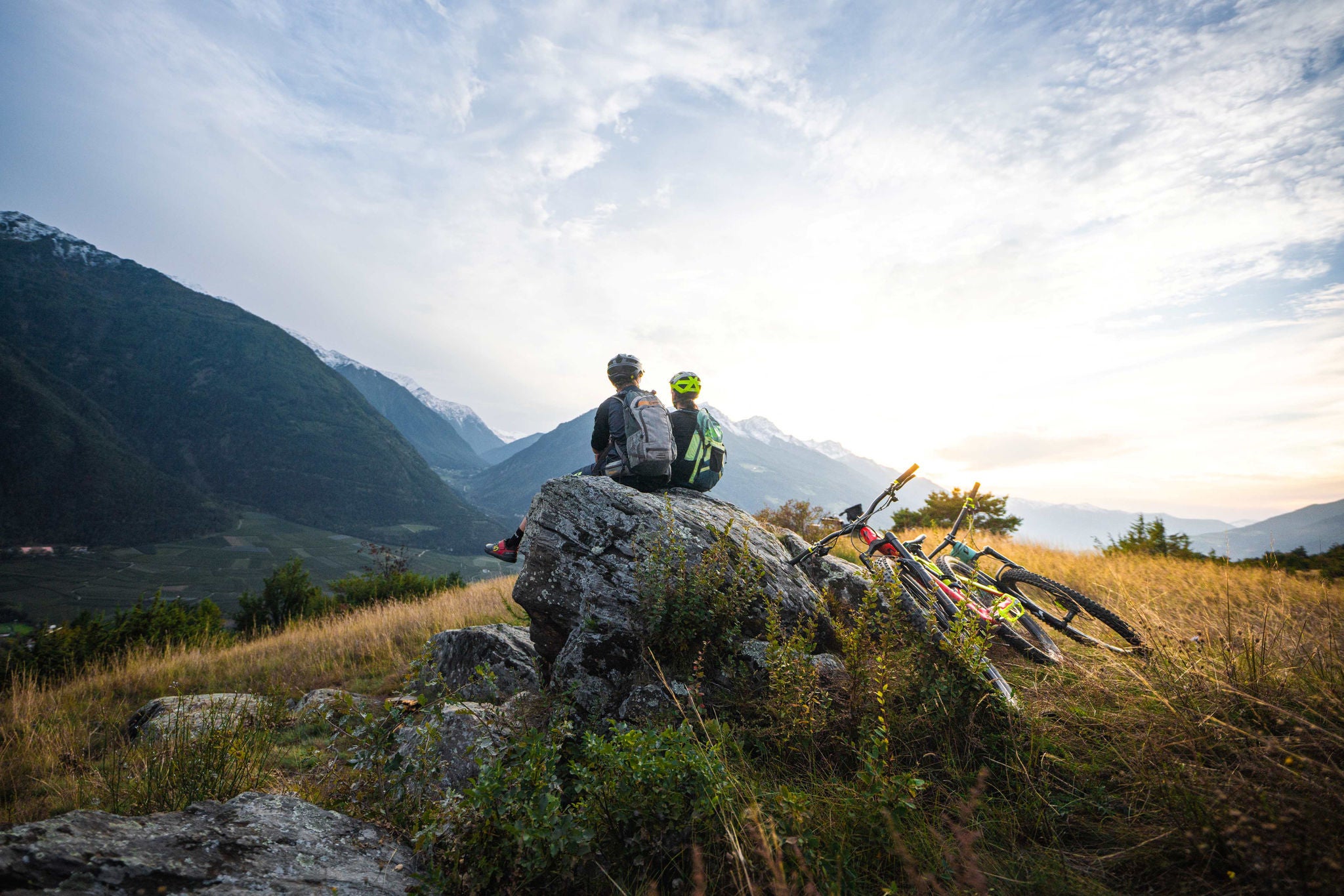 Mit den Mountainbikes im Vinschgau unterwegs