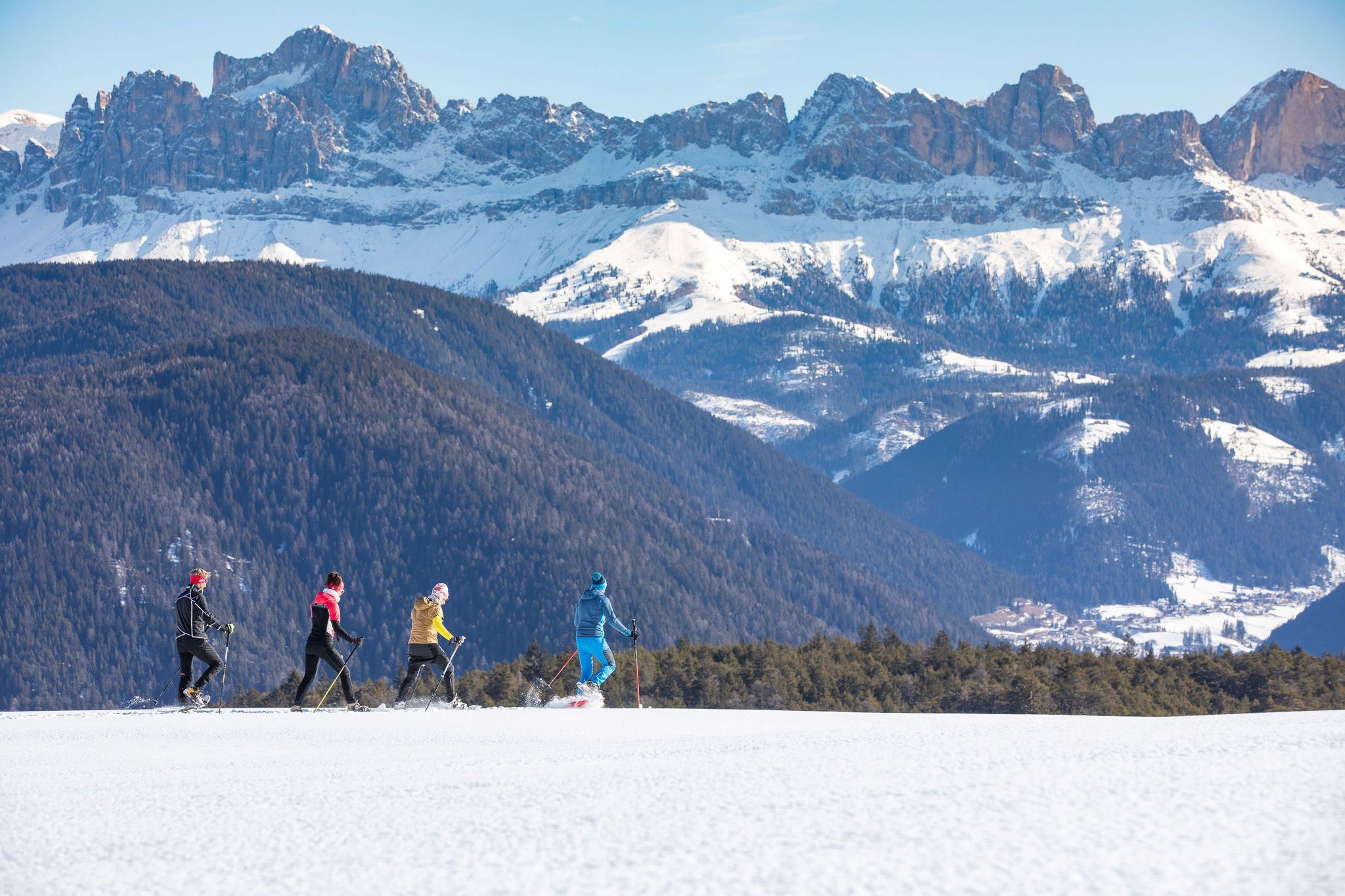 Schneeschuhwandern im Rosengarten Latemar Gebiet