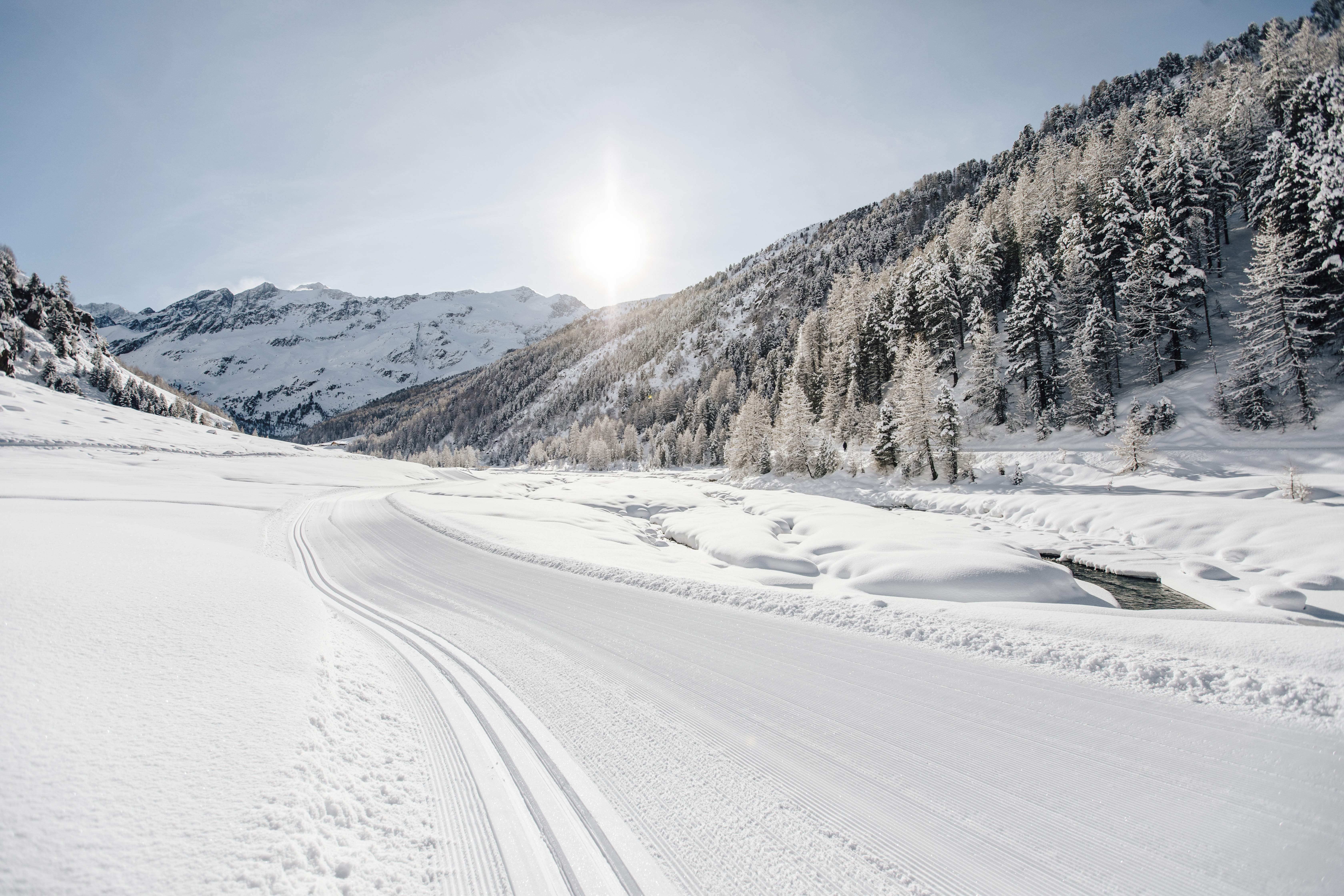 Winter landscape in Langtaufers in the Vinschgau Valley