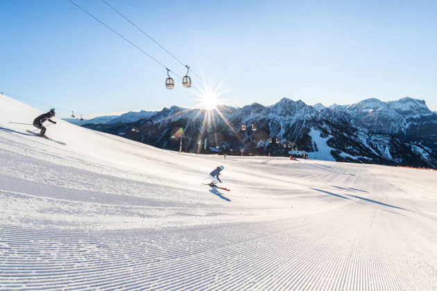 Skifahrer am Kronplatz