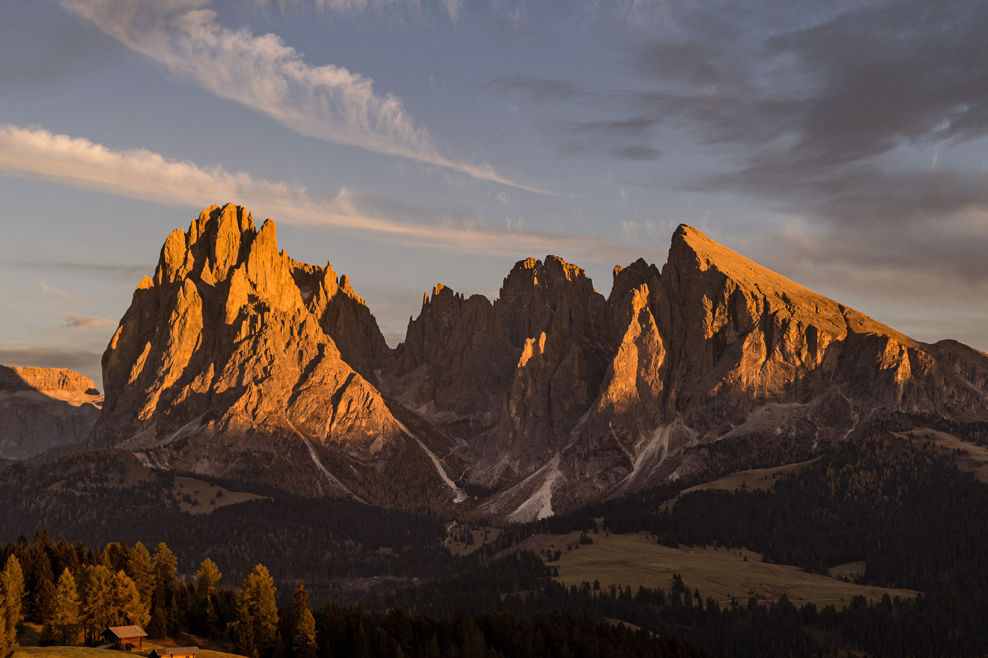 Pohled na dolomitskou záři