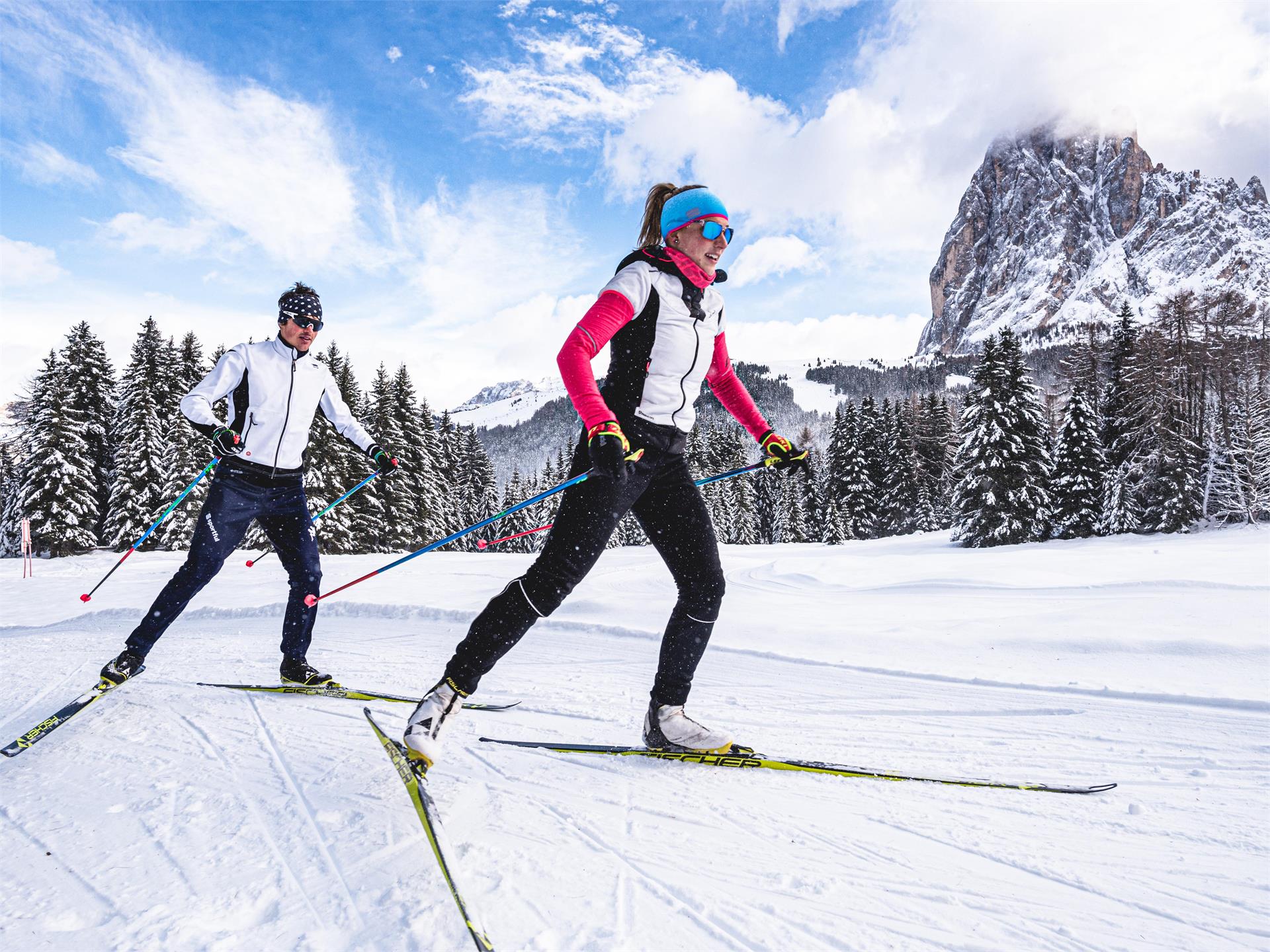 Cross-Country Skiing Lesson for Beginners on Monte Pana S.Crestina Gherdëina/Santa Cristina Val Gardana 2 suedtirol.info