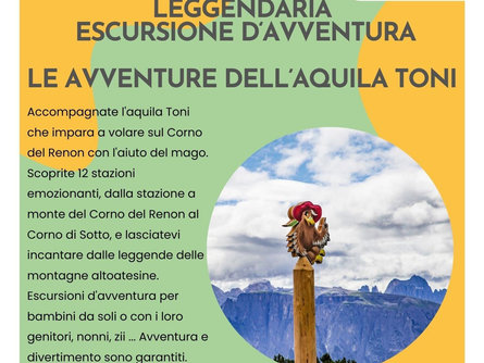 Leggendaria escursione d'avventura, le avventure dell' aquila Toni Renon 3 suedtirol.info