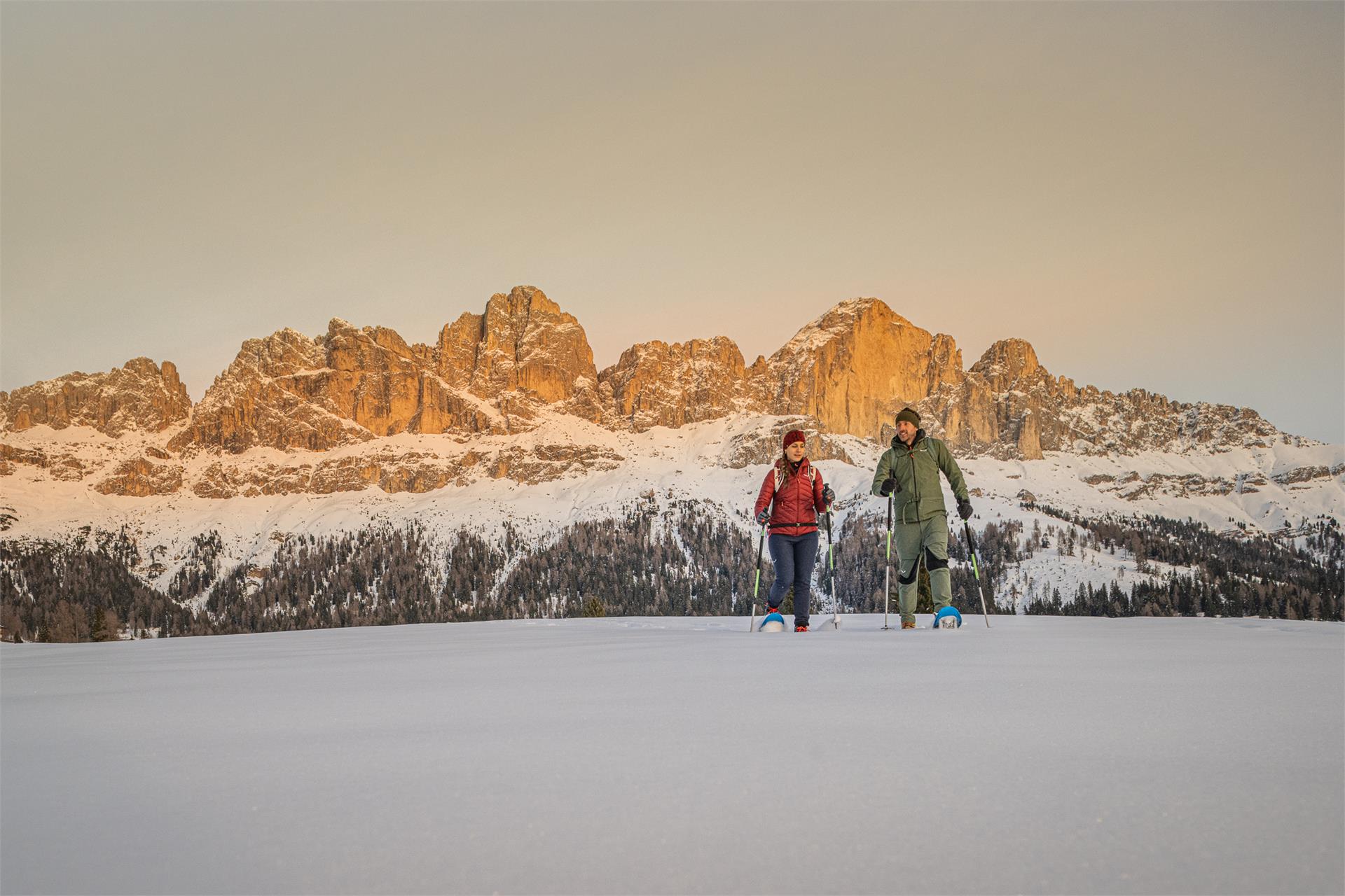 Schneeschuhwanderung auf die Frinwiesen in Karersee Welschnofen 2 suedtirol.info