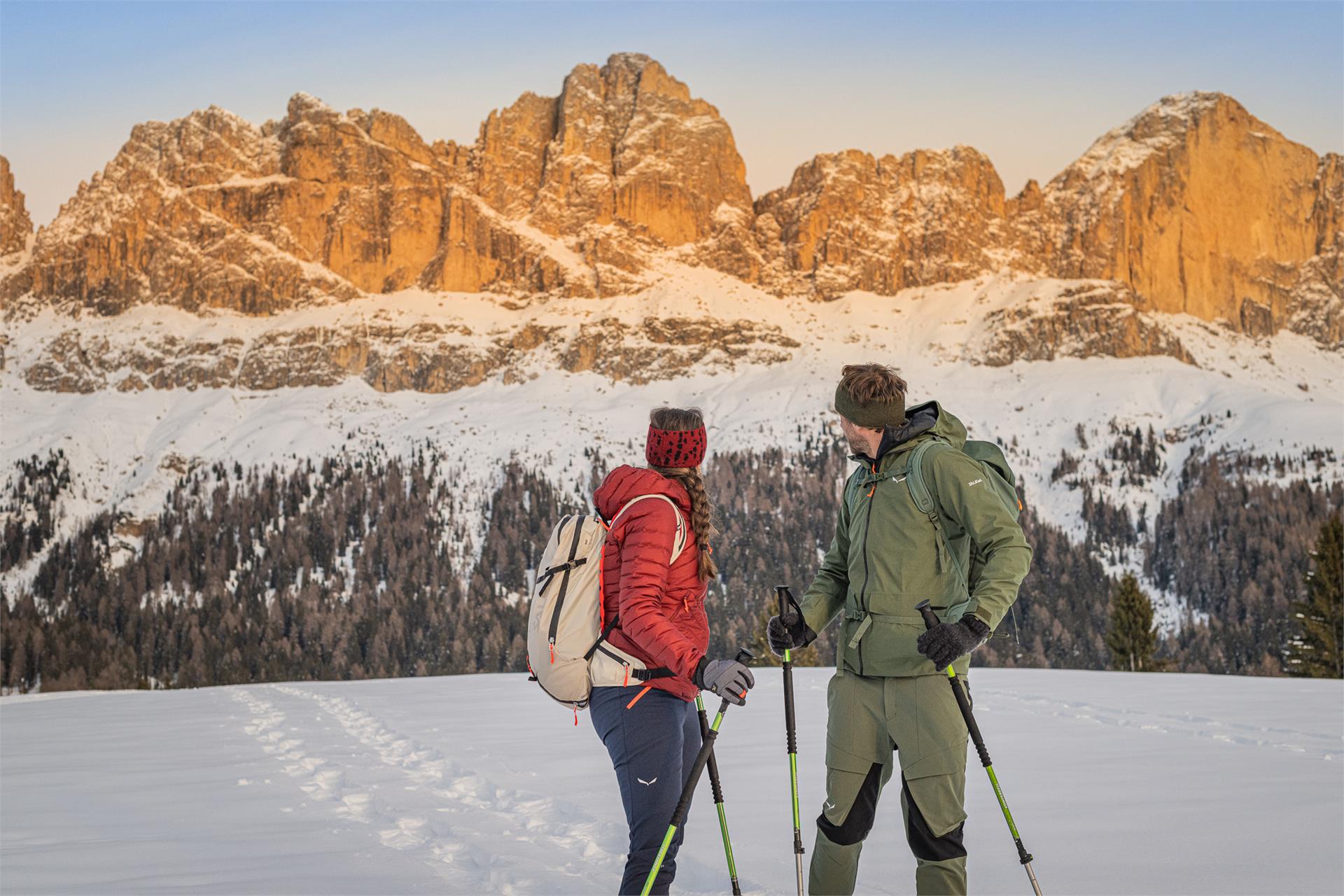 Schneeschuhwanderung auf die Frinwiesen in Karersee Welschnofen 1 suedtirol.info