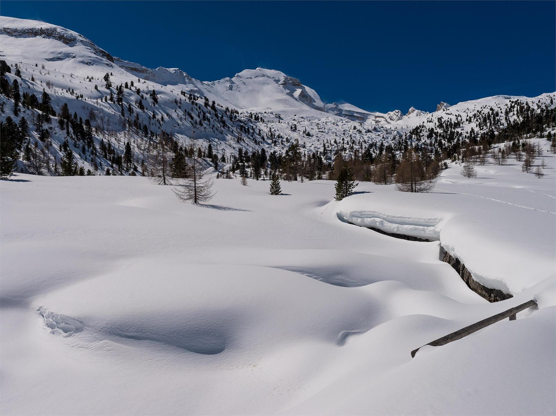 Snow-shoe-hiking to the Fanes pasture Al Plan/San Vigilio 2 suedtirol.info